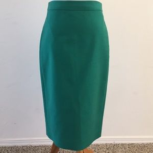 J Crew Green Pencil Skirt